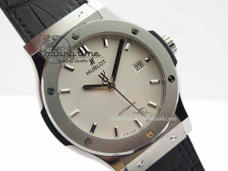 Classic Fusion 42mm Titanium JJF 1:1 Best Edition White Dial On Gummy Strap A2892