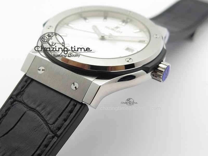 Classic Fusion 42mm Titanium JJF 1:1 Best Edition White Dial On Gummy Strap A2892