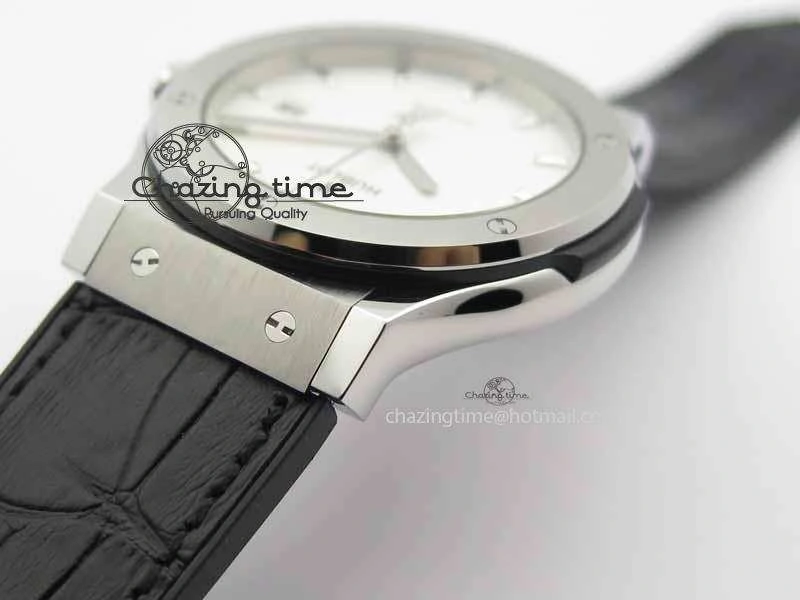 Classic Fusion 42mm Titanium JJF 1:1 Best Edition White Dial On Gummy Strap A2892