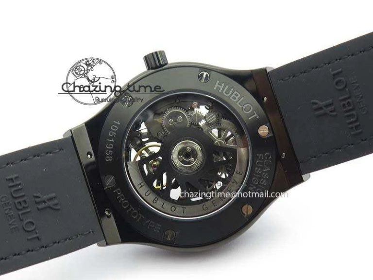 Classic Fusion 45mm BLACK DLC Case TF Best Edition SKELETON FLYING TOURBILLION