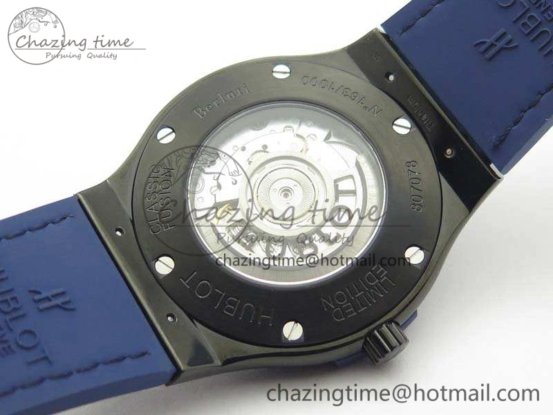 Classic Fusion 45mm DLC SRF Best Edition Blue Dial On Gummy Strap A2892