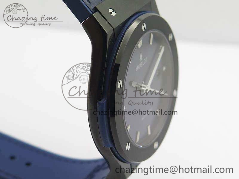 Classic Fusion 45mm DLC SRF Best Edition Blue Dial On Gummy Strap A2892
