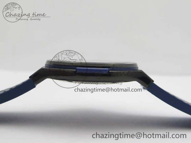 Classic Fusion 45mm DLC SRF Best Edition Blue Dial On Gummy Strap A2892