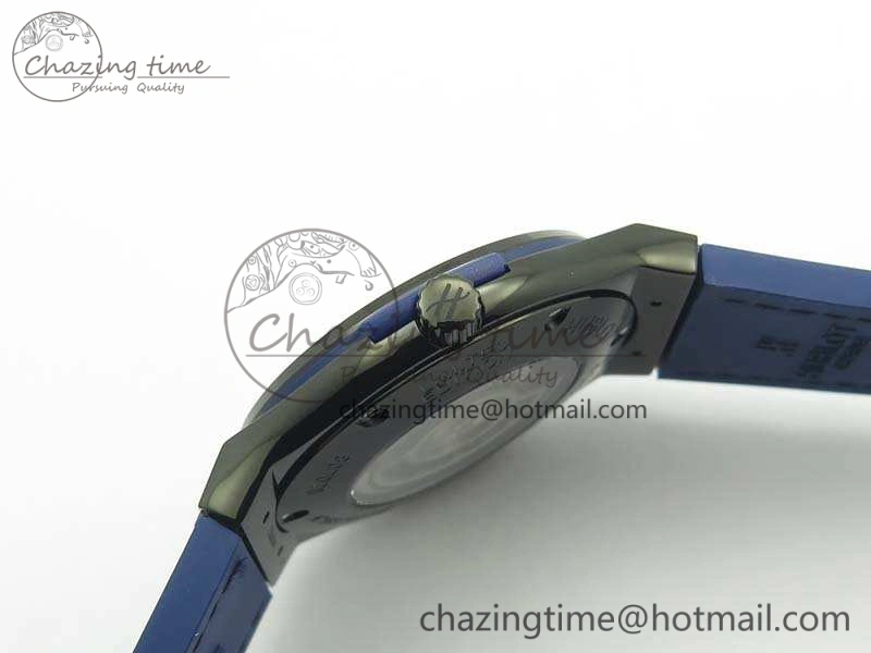 Classic Fusion 45mm DLC SRF Best Edition Blue Dial On Gummy Strap A2892