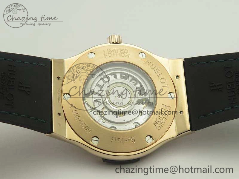 Classic Fusion 45mm RG Berluti Scritto SRF Best Edition Black Leather Dial On Gummy Strap A2892 V2