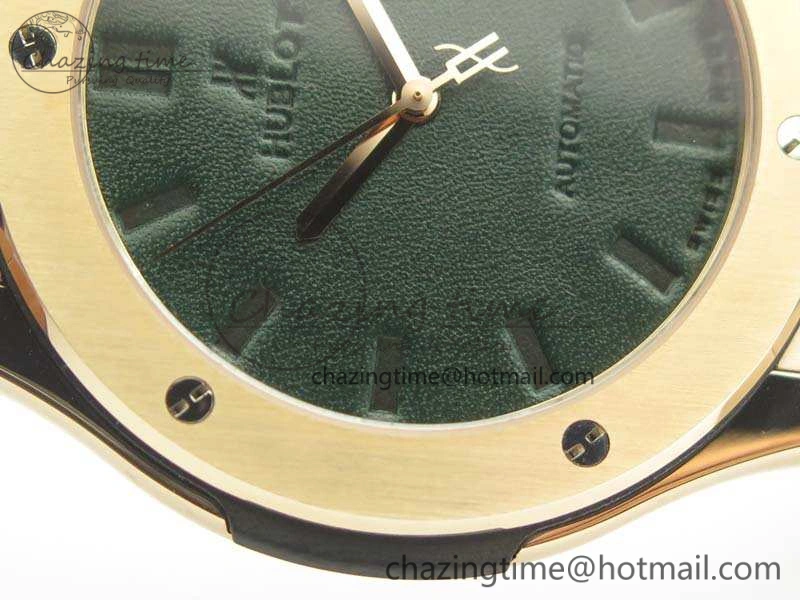 Classic Fusion 45mm RG Berluti Scritto SRF Best Edition Black Leather Dial On Gummy Strap A2892 V2