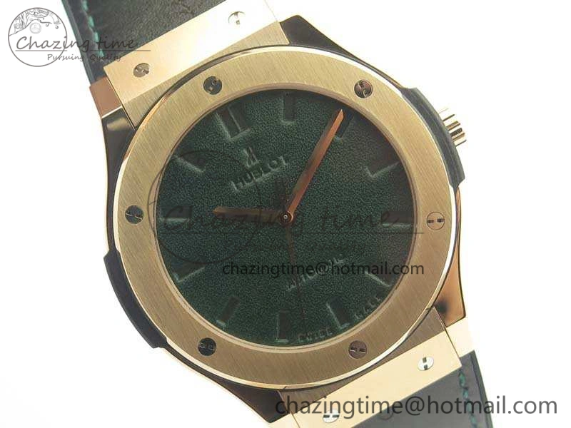Classic Fusion 45mm RG Berluti Scritto SRF Best Edition Black Leather Dial On Gummy Strap A2892 V2
