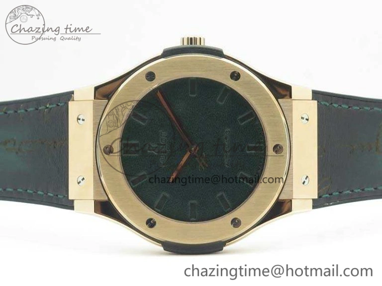 Classic Fusion 45mm RG Berluti Scritto SRF Best Edition Black Leather Dial On Gummy Strap A2892 V2