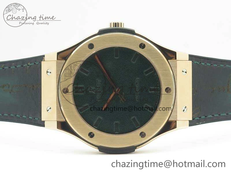 Classic Fusion 45mm RG Berluti Scritto SRF Best Edition Black Leather Dial On Gummy Strap A2892 V2