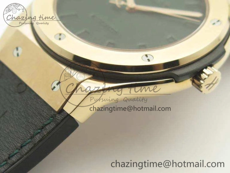 Classic Fusion 45mm RG Berluti Scritto SRF Best Edition Black Leather Dial On Gummy Strap A2892 V2