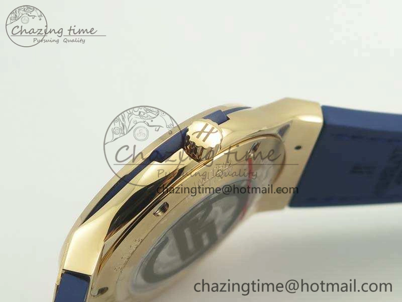Classic Fusion 45mm RG Berluti Scritto SRF Best Edition Blue Leather Dial On Gummy Strap A2892 V2