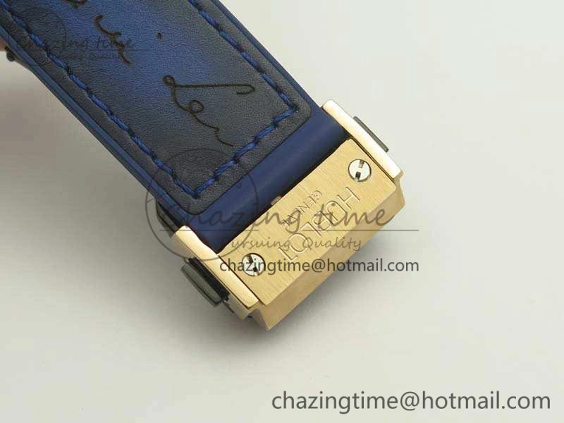 Classic Fusion 45mm RG Berluti Scritto SRF Best Edition Blue Leather Dial On Gummy Strap A2892 V2