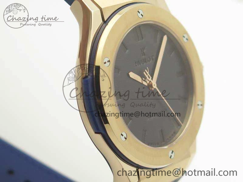 Classic Fusion 45mm RG Berluti Scritto SRF Best Edition Blue Leather Dial On Gummy Strap A2892 V2