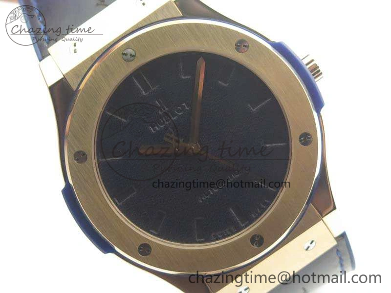 Classic Fusion 45mm RG Berluti Scritto SRF Best Edition Blue Leather Dial On Gummy Strap A2892 V2