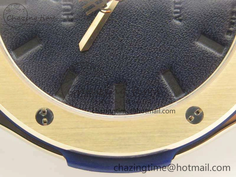 Classic Fusion 45mm RG Berluti Scritto SRF Best Edition Blue Leather Dial On Gummy Strap A2892 V2