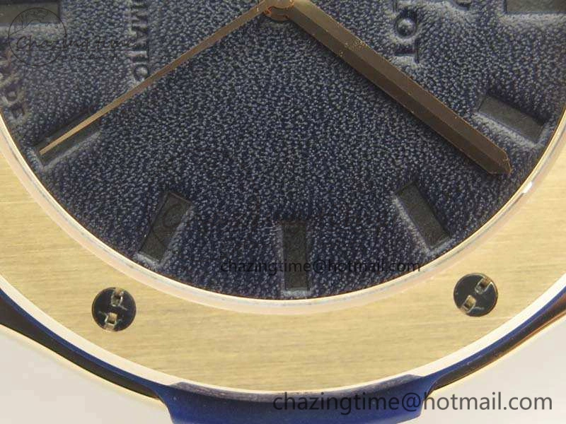 Classic Fusion 45mm RG Berluti Scritto SRF Best Edition Blue Leather Dial On Gummy Strap A2892 V2