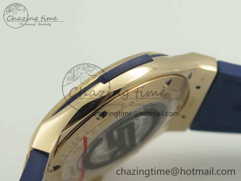 Classic Fusion 45mm RG Berluti Scritto SRF Best Edition Blue Leather Dial On Gummy Strap A2892 V2