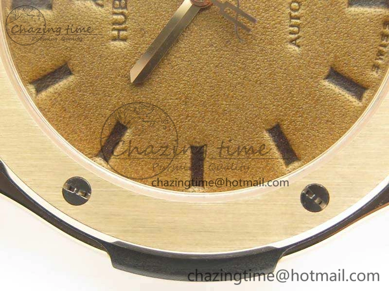 Classic Fusion 45mm RG Berluti Scritto SRF Best Edition Brown Leather Dial On Gummy Strap A2892 V2