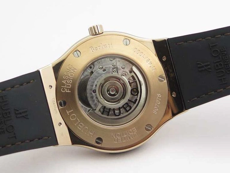 Classic Fusion 45mm RG Berluti Scritto SRF Best Edition Brown Leather Dial On Gummy Strap A2892