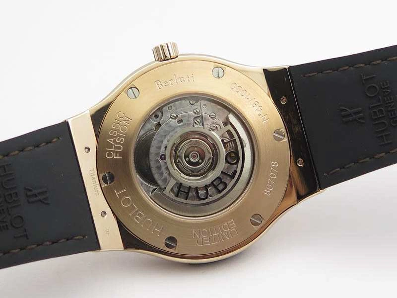 Classic Fusion 45mm RG Berluti Scritto SRF Best Edition Brown Leather Dial On Gummy Strap A2892