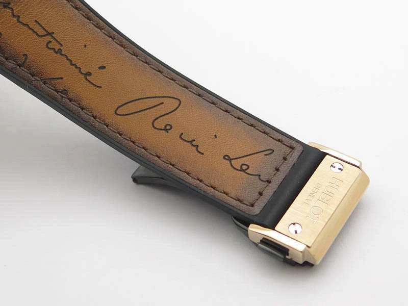 Classic Fusion 45mm RG Berluti Scritto SRF Best Edition Brown Leather Dial On Gummy Strap A2892
