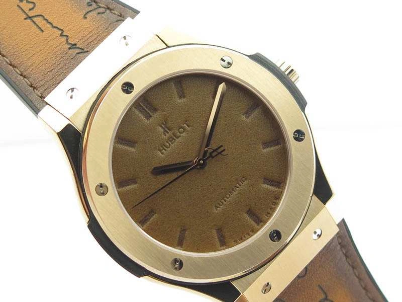 Classic Fusion 45mm RG Berluti Scritto SRF Best Edition Brown Leather Dial On Gummy Strap A2892