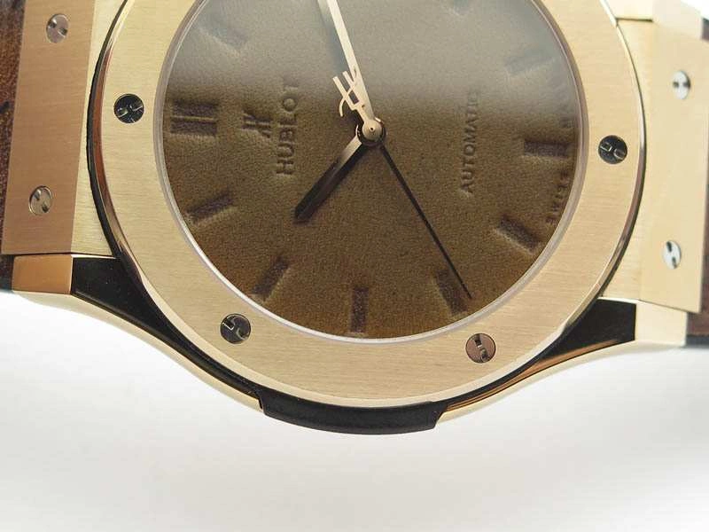 Classic Fusion 45mm RG Berluti Scritto SRF Best Edition Brown Leather Dial On Gummy Strap A2892