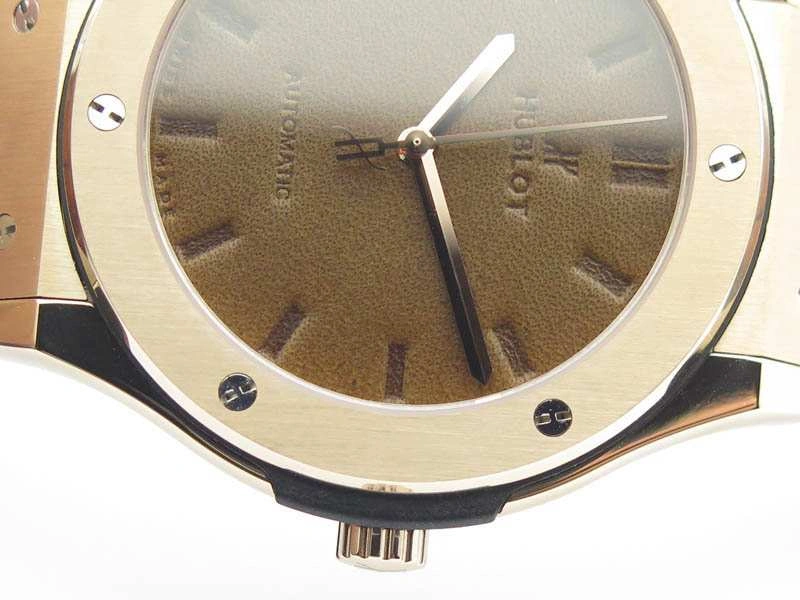 Classic Fusion 45mm RG Berluti Scritto SRF Best Edition Brown Leather Dial On Gummy Strap A2892
