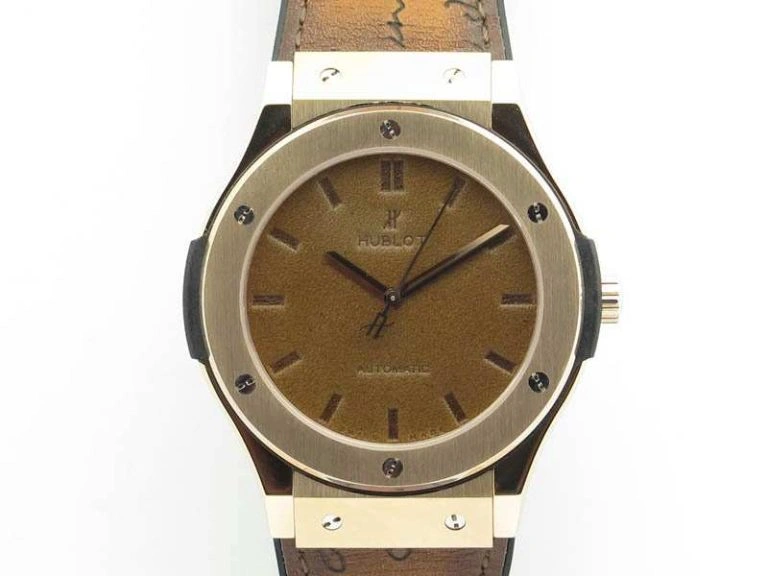 Classic Fusion 45mm RG Berluti Scritto SRF Best Edition Brown Leather Dial On Gummy Strap A2892