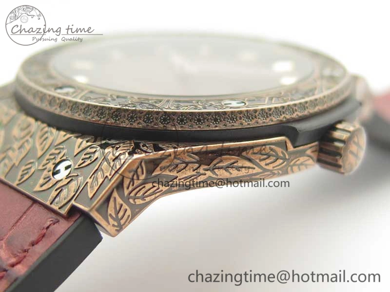 Classic Fusion 45mm RG Engravings Case SRF Best Edition Red Dial On Red Gummy Strap A2892 (Free Box)