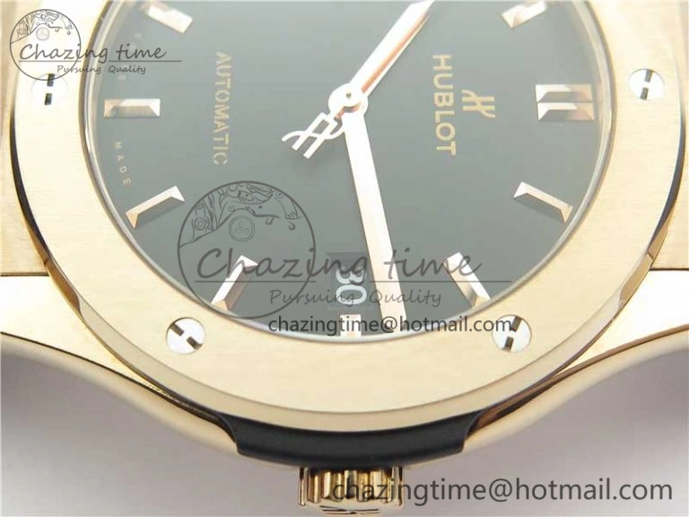 Classic Fusion 45mm RG WWF 1:1 Best Edition Black Dial on Black Gummy Strap A2892