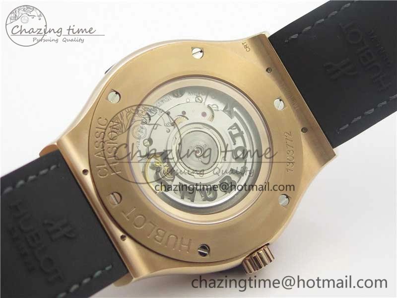Classic Fusion 45mm RG WWF 1:1 Best Edition Black Dial on Black Gummy Strap A2892