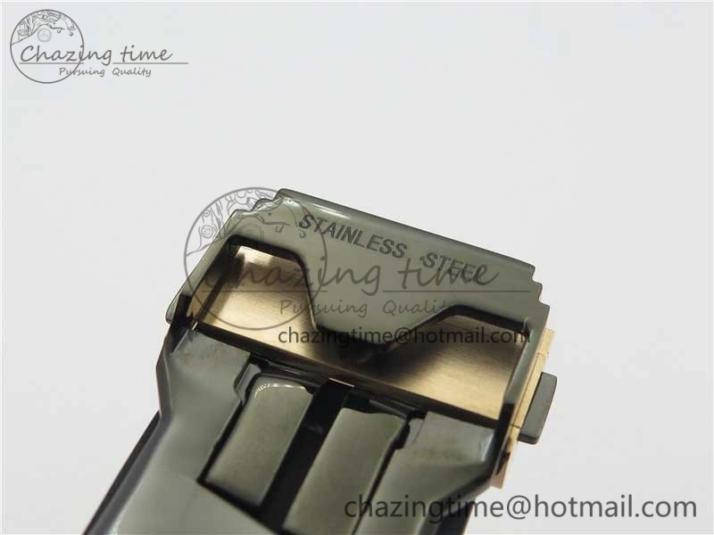 Classic Fusion 45mm RG WWF 1:1 Best Edition Black Dial on Black Gummy Strap A2892