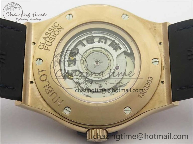 Classic Fusion 45mm RG WWF 1:1 Best Edition Blue Dial on Blue Gummy Strap A2892