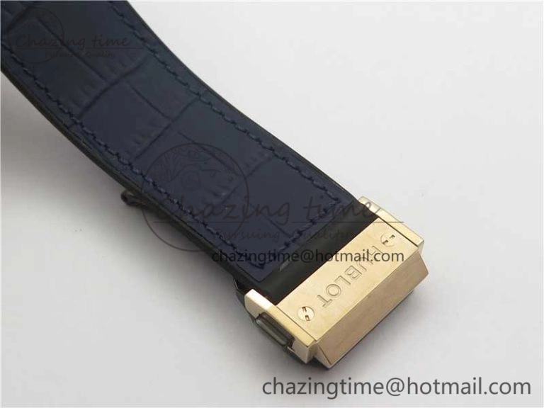 Classic Fusion 45mm RG WWF 1:1 Best Edition Blue Dial on Blue Gummy Strap A2892