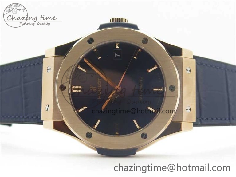 Classic Fusion 45mm RG WWF 1:1 Best Edition Blue Dial on Blue Gummy Strap A2892