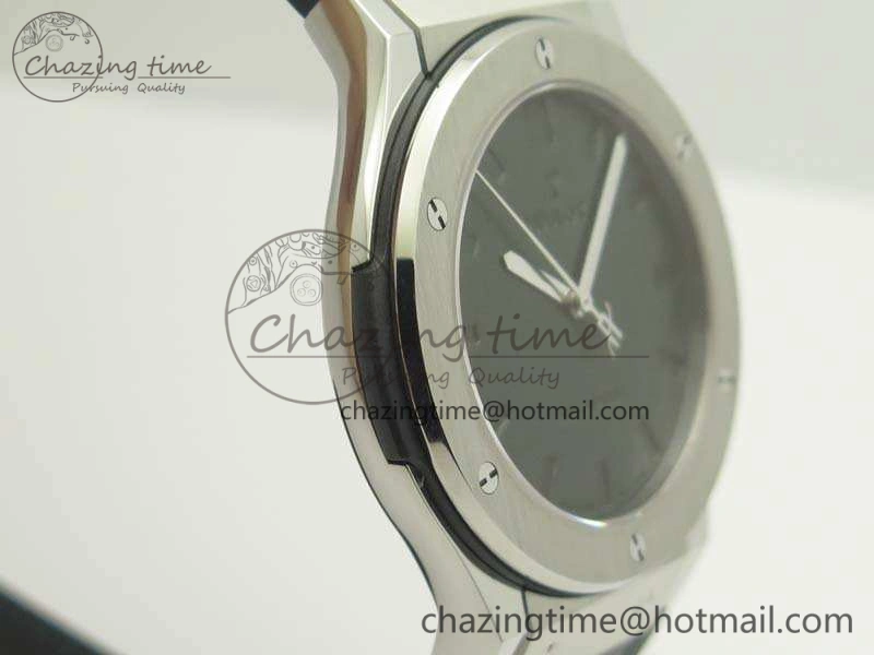 Classic Fusion 45mm SS Berluti Scritto SRF Best Edition Black Leather Dial On Gummy Strap A2892 V2