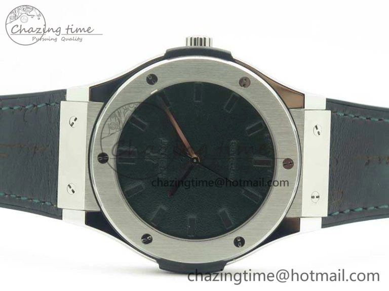 Classic Fusion 45mm SS Berluti Scritto SRF Best Edition Black Leather Dial On Gummy Strap A2892 V2