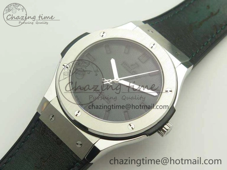 Classic Fusion 45mm SS Berluti Scritto SRF Best Edition Black Leather Dial On Gummy Strap A2892 V2