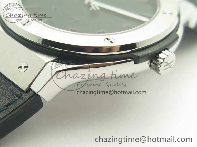 Classic Fusion 45mm SS Berluti Scritto SRF Best Edition Black Leather Dial On Gummy Strap A2892 V2