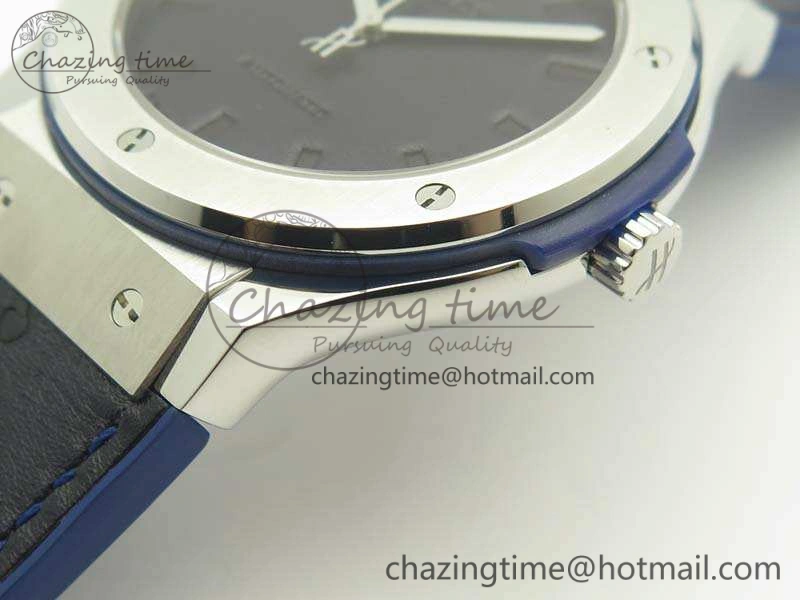 Classic Fusion 45mm SS Berluti Scritto SRF Best Edition Blue Leather Dial On Blue Gummy Strap A2892 V2
