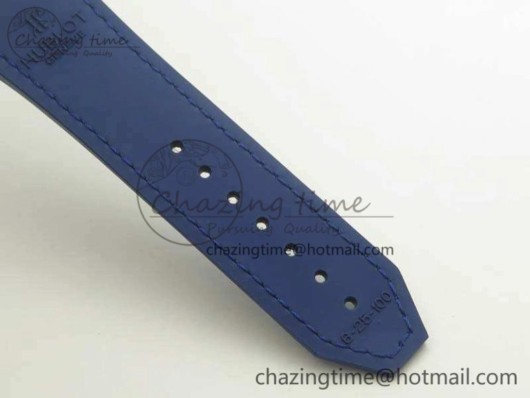 Classic Fusion 45mm SS Berluti Scritto SRF Best Edition Blue Leather Dial On Blue Gummy Strap A2892 V2