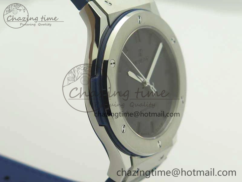 Classic Fusion 45mm SS Berluti Scritto SRF Best Edition Blue Leather Dial On Blue Gummy Strap A2892 V2