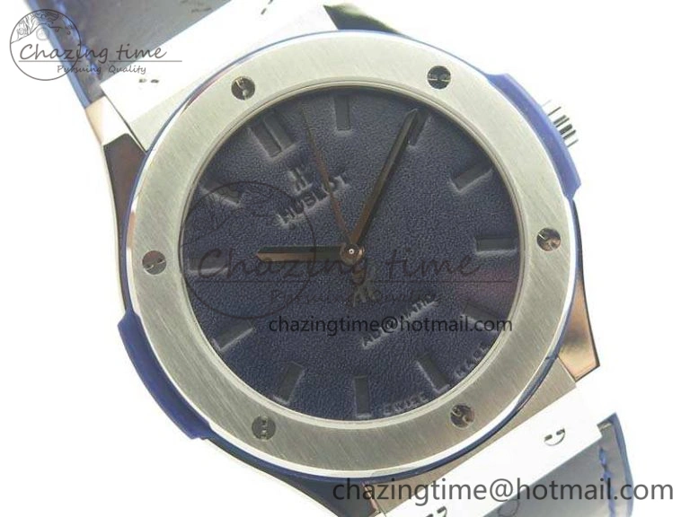 Classic Fusion 45mm SS Berluti Scritto SRF Best Edition Blue Leather Dial On Blue Gummy Strap A2892 V2