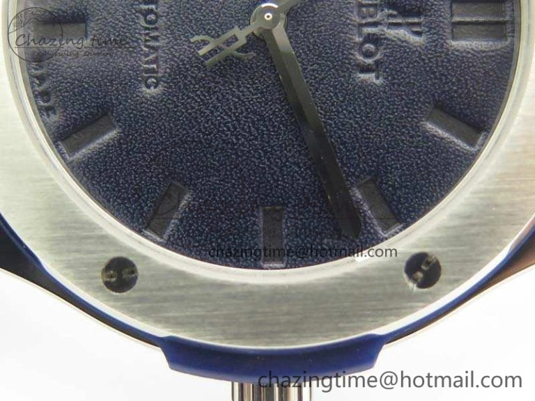 Classic Fusion 45mm SS Berluti Scritto SRF Best Edition Blue Leather Dial On Blue Gummy Strap A2892 V2