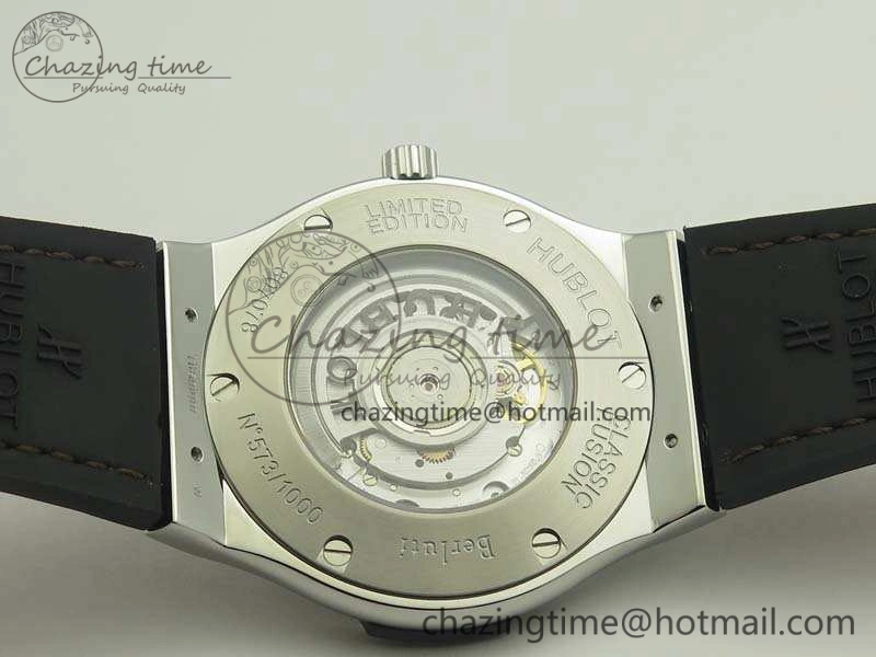 Classic Fusion 45mm SS Berluti Scritto SRF Best Edition Brown Leather Dial On Gummy Strap A2892 V2
