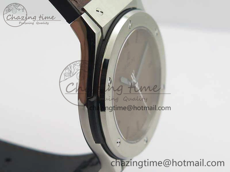 Classic Fusion 45mm SS Berluti Scritto SRF Best Edition Brown Leather Dial On Gummy Strap A2892