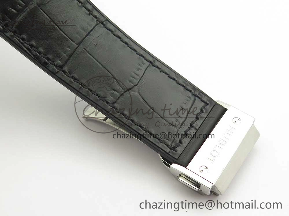 Classic Fusion 45mm Titanium WWF 1:1 V2 Best Edition Black Dial On Black Gummy Strap Asian HB1112