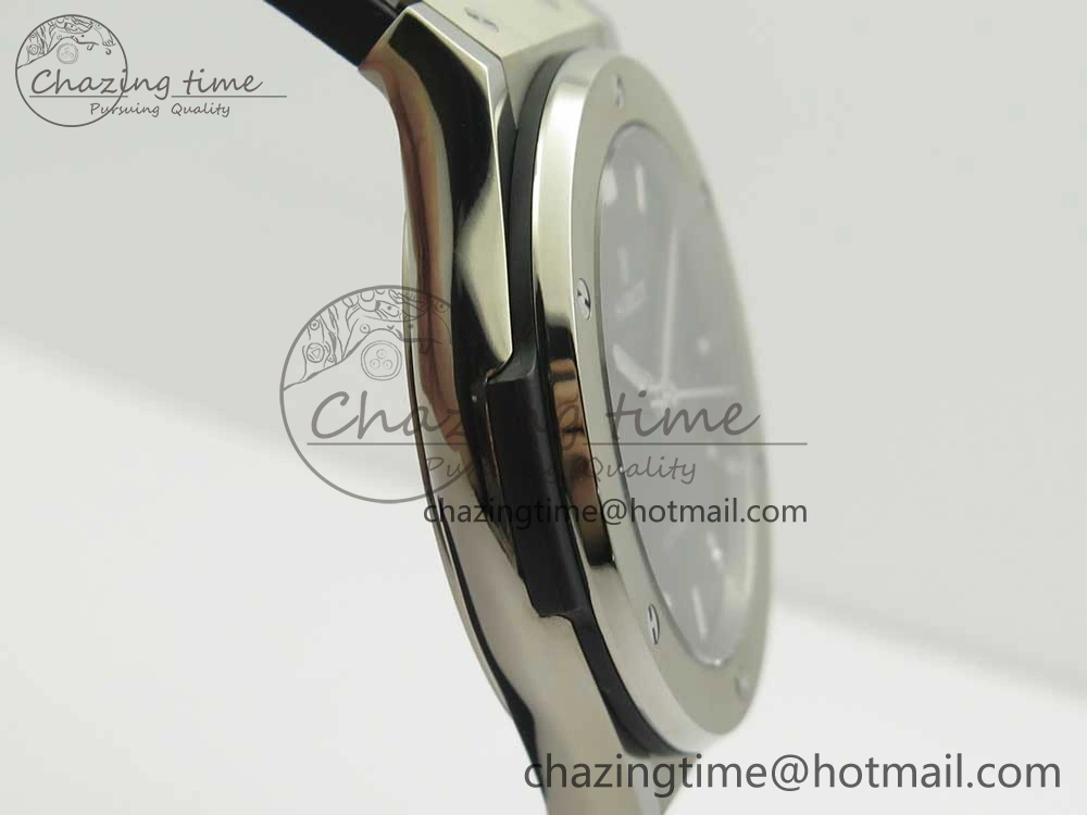 Classic Fusion 45mm Titanium WWF 1:1 V2 Best Edition Black Dial On Black Gummy Strap Asian HB1112
