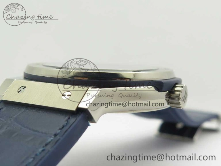 Classic Fusion 45mm Titanium WWF 1:1 V2 Best Edition Blue Dial On Blue Gummy Strap Asian HB1112